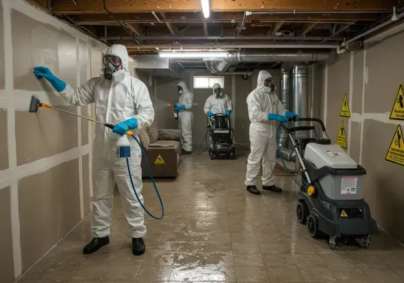 Basement Moisture Removal and Structural Drying process in Big Lake, WA